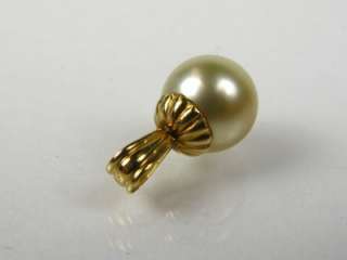 Beautiful High End 7.12mm Natural Pearl Solitaire 14k Yellow Gold 