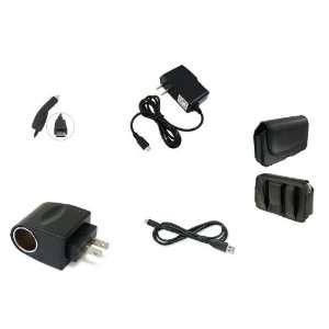  Vehicle+Home Wall AC Charger+Leather Case Cover+USB Data Cable+AC DC 
