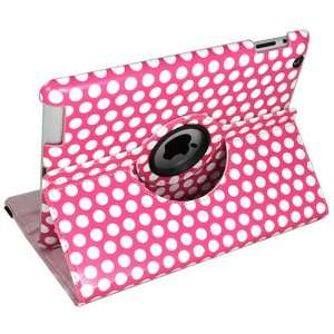  ASleek Pink Polka Dot Design 360 Rotating Smart Case Cover 