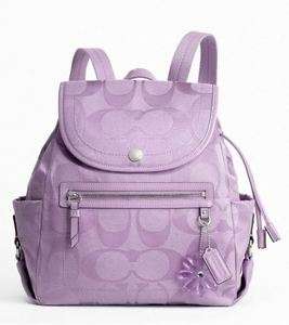   NEW $298 COACH 16548 Lilac KYRA DAISY NYLON Signature PURPLE Backpack