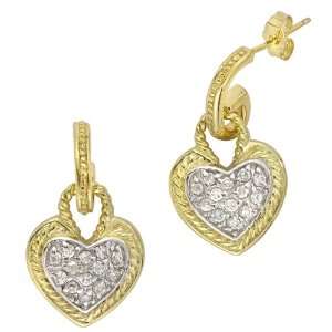   Designer Inspired Gold Vermeil Heart Hanging Earring: Jewelry