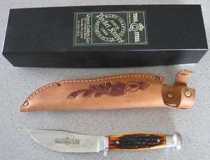 NEW Queen #98 Aged Honey Stag Bone Skinning Knife 98ASB  