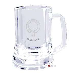  Wallace Clan Crest 500ml Engraved Glass Tankard Kitchen 