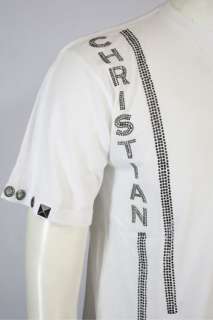 New Christian Audigier Rhinestones LUX T Shirt Tee CA  