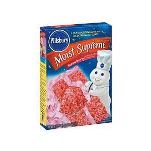 Pillsbury Moist Supreme Cake Mix, Strawberry, 18.25 oz (Pack of 12 