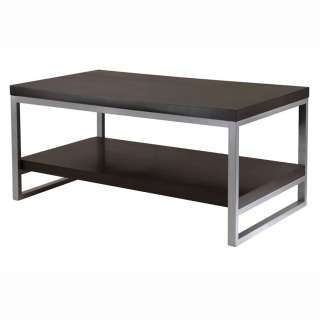 Jared Black Coffee Table Large Shelf Storage MDF/Metal  
