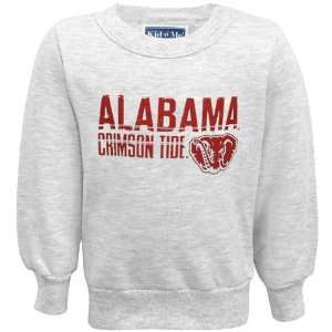 Alabama Crimson Tide Toddler Ash Scratched Name & Logo Crew Sweatshirt