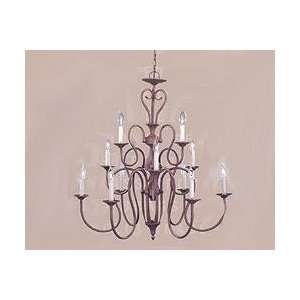  Country Stone Finished Twelve Light Chandelier: Home 