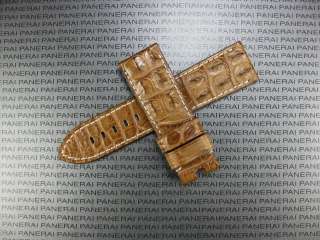 24mm ALLIGATOR HORNBACK STRAP BAND Fit PANERAI Leather  