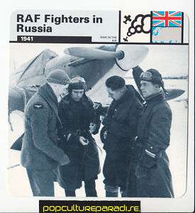 RAF FIGHTERS IN RUSSIA Hurricane Airplane WW2 INFO CARD  