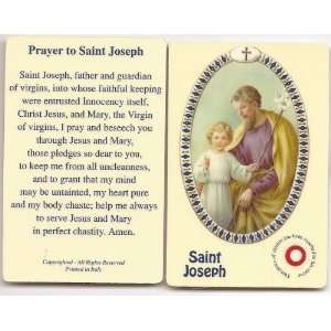  Saint Joseph Holy Card With Relic Cloth 