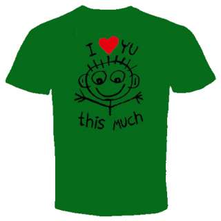 LOVE YOU THIS MUCH Cool Romantic Hug T shirt S 2XL  