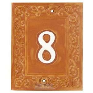   : Swirl house numbers   #8 in brulee & marshmallow: Home Improvement