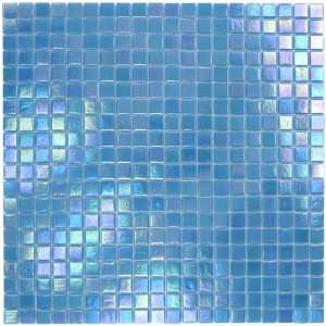  Aqua mosaics   5/8 x 5/8 glass mosaic in caribbean blue 