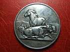 Art Nouveau agriculture HORSE & COW silver medal by Henri Alfred 