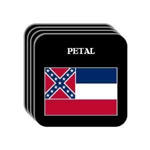   State Flag   PETAL, Mississippi (MS) Set of 4 Mini Mousepad Coasters