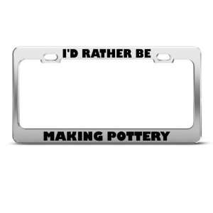   Be Making Pottery Metal license plate frame Tag Holder: Automotive