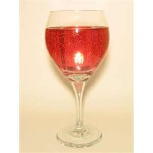  Gel filled Merlot wine goblet tealight candle holder: Home 