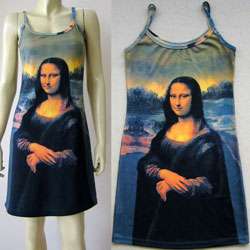 MONA LISA Leonardo Da Vinci New Cap Sleeve Art Shirt L  