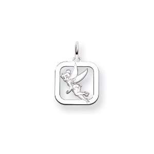  14kt White Gold Disney Tinker Bell Square Charm Jewelry