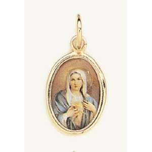    Gold Plated Religious Medal   Immaculate Heart of Mary: Jewelry