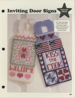 Inviting Door Signs Welcome Kiss Cook P/Canvas Pattern  