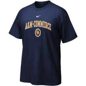 Nike Texas A & M Commerce Lions Navy Blue Vertical Arch T shirt 