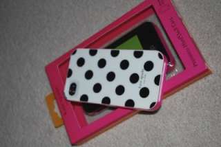 Kate Spade Hard iphone case cover White with Black polka Dot iphone 4 