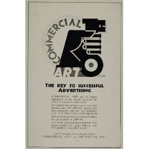  1928 Commercial Art Magazine Key E. McKnight Kauffer Ad 
