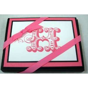   Stationery NOT4122 Pink Initial H Blank Note Cards: Everything Else