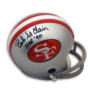   San Francisco 49ers Autographed Throwback Mini Helmet Inscribed HOF 90