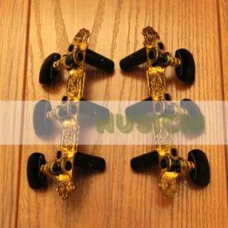 Classical Guitar Tuning Peg Machine Head Tuners Gold Plated Black 