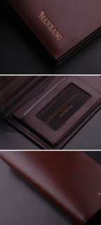 WL40 Luxury Mens Coffee Genuine Leather Wallet Purse Notecase Bifold 