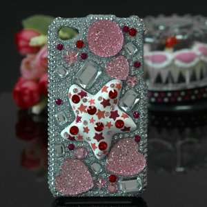 iPhone 4S Sea Star Premium 3D Diamond Cover Case Pink Silver 4S/4 