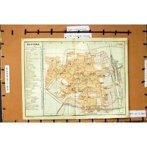    1909 MAP ITALY STREET PLAN TOWN RAVENNA IPPODROMO: Home & Kitchen