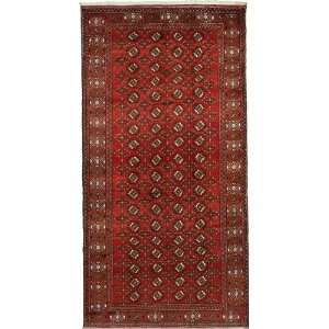 101 Red Persian Hand Knotted Wool Torkaman Rug  