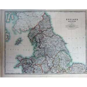  Map England Wales Atlas Isle Man North Sea Geography