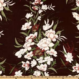   ITY Crepe Knit Large Floral Chocolate Fabric By The Yard: Arts, Crafts
