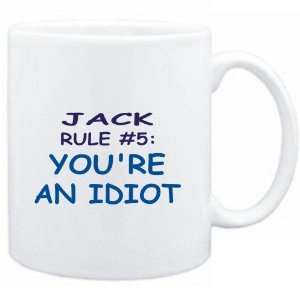  Mug White  Jack Rule #5 Youre an idiot  Male Names 