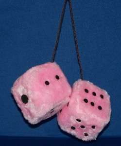 HANGING PINK FUZZY DICE Muscle Car Auto Nostalgic  