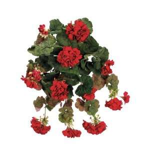  Faux 17 Small Geranium Hanging Bush x10 Red (Pack of 12 