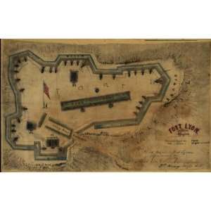  Civil War Map Fort Lyon, near Alexandria, Virginia.: Home 