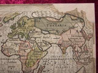AMERICA AFRICA EUROPE ASIA ARABIA INDIA COL MAP HONDIUS MERCATOR 1610 
