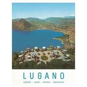  World Travel Poster Lugano Switzerland 12 inch by 18 inch 