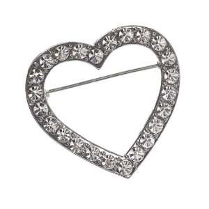  Pack of 6 Heart Jewel Encrusted Pin