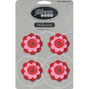  Red Felt Flowers (Jillibean Soup): Arts, Crafts & Sewing