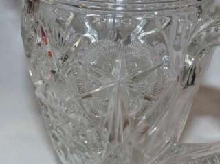 Early Pressed Pattern Glass Pitcher Tumbler Set Water 7  