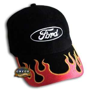    Ford Oval Flames Logo Hat Cap Red Apparel Clothing: Automotive