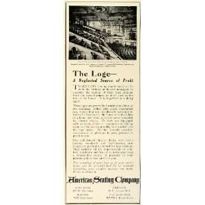  1924 Ad American Seating Interlocking Loge Theater Chairs 