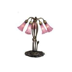  16.5H Pink Pond Lily 5 Lt Accent Lamp